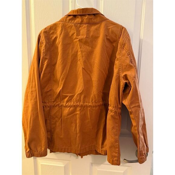 Old Navy Women's Brown Twill Field Cargo Jacket XL Mock Neck Pockets - Picture 2 of 4